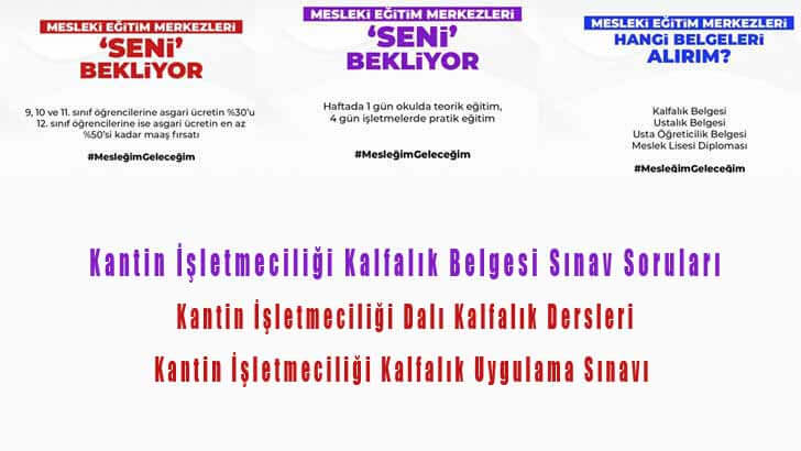 Kantin İşletmeciliği Kalfalık Belgesi Sınav Soruları