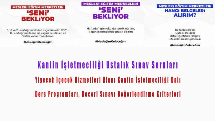 Kantin İşletmeciliği Ustalık Sınav Soruları